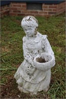 Cement girl yard figurine 27" tall