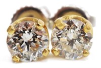 (PR) ESTATE 14KT GOLD & 1.25CTTW DIAMOND EARRINGS