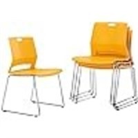 Sidanli Yellow Stacking Chairs-set Of 4
