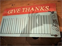 Give Thanks Sign and Faith Shutter