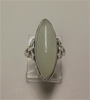 Vintage Art Deco Sterling Silver & Jade Ring