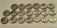 20 kennedy half dollars coins 72 and up BU too!