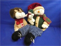 Snowman And Dog Cuddle Toys
