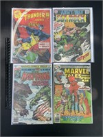 4 Comics-Thunder, Sgt. Rock, Man-Thing, Marvel Tal