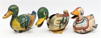 (3) Japan Tin Litho Windup Ducks