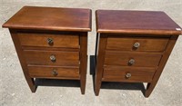 GREAT BEAUTIFUL PAIR  OF THREE DRAWER NIGHT STANDS