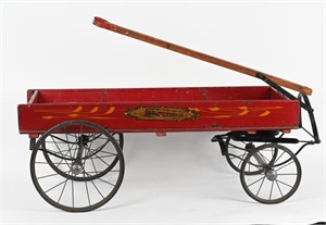EARLY CHILD'S WAGON w/ TRAIN DECALS