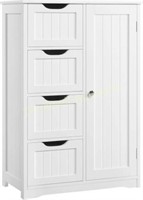 Yaheetech Wooden Cabinet  4 Drawers  White