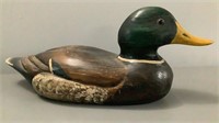 1983 Signed Max Thompson Mallard Decoy with Glass