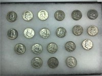 Benjamin Franklin Half Dollars (20) 1950-1965