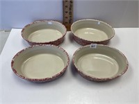LOT OF 4 OVAL HENN CASSEROLE DISHES 7 1/2"
