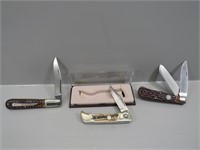 3 Stag handled folding knives – Camillus A.G.R.