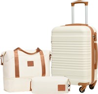Coolife Luggage 3pc  White