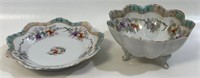 NICE HAND PAINTED JAPANESE PORCELAIN CHEESE DISH