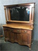 Brake Front Wood Buffet with Mirror