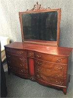 Flame Mahogany Dresser with Adjustable Mirror