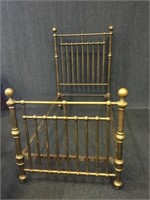 Brass Twin Bed with Wheels