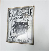Busted Knuckle Garage Tin Sign 12 X 16