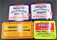 4 Medicine Pocket Tins