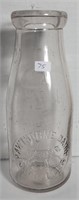 RARE EMBOSSED MILK BOTTLE HAWTHORNE MILLER OTTAWA