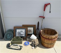 Wooden Baskets, Assorted Garden Supplies, Weed