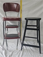 Cosco Chair/Stepstool & Metal Stool