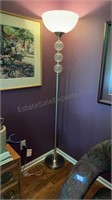 72-in Brushed Nickel Torchiere Floor Lamp with