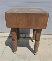 Butcher Block Table 34.5 x 24 x 24"