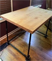 Butcher Block Top Table Desk 36” x 25” x 26-1/2”