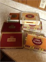 Lot of 6 vintage cigar boxes