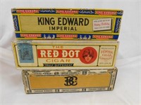 Cigar boxes (3) King Edward - Red Dot - Havana