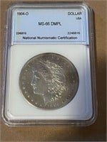 1904 O Silver Morgan Dolar NNC 66 DMPL Guide $4500