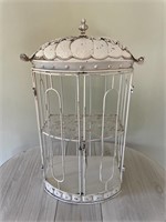 Distressed Wrought Iron Display Bird Cage