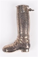 STERLING SILVER RIDING BOOT FIGURAL MATCH SAFE