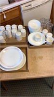 Corning dish set plates, cups, mugs