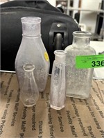 4PC ANTIQUE GLASS BOTTLES