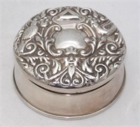 QEll Silver Repousse Hinged Jewellery Box