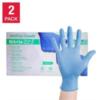 2-Pk 100-Pc Medsup Nitrile Gloves, Large