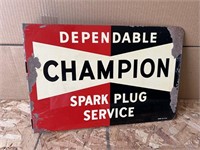 Vintage Champion Spark plugs advertising flange