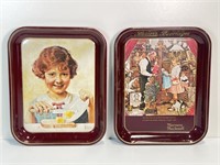2 Norman Rockwell Advertising Trays