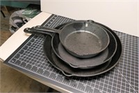 (3) Cast Iron Skillets