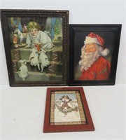 3 Framed Christmas Pictures