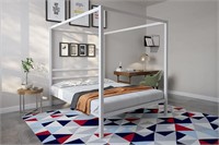 Canopy Bed with Built-in Headboard - Queen Size
