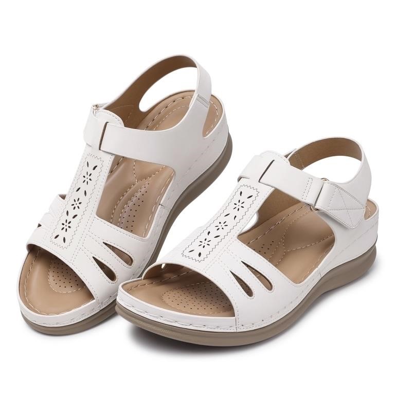 WF1481  SHIBEVER Womens Wedge Sandal White Platf