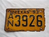 1953 Texas license plate