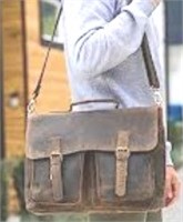 18 Inch Distressed  Leather Briefcase