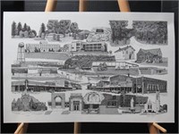 Kent Espe Buildings of Algona, Iowa Signed Print