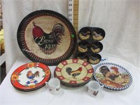 Chicken Plates, Cups, Pan