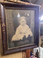 Framed Antique Picture of Child