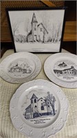 Church plates and picture.